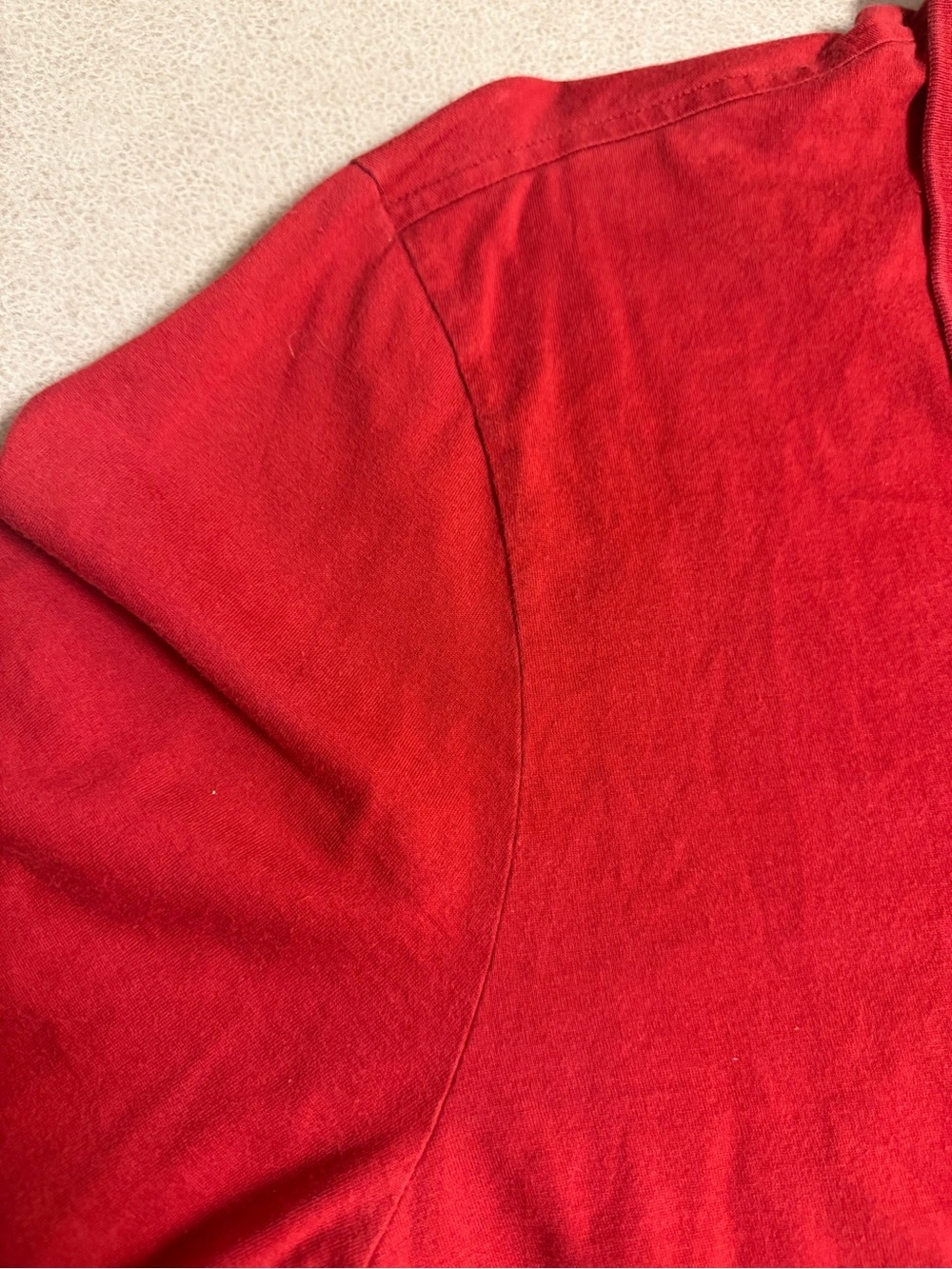 Vintage Lacoste Men’s Red Colorblock Long-Sleeve Polo Shirt Size 8 - Picture 12 of 14